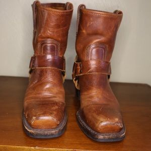 Frye Harness Boots  Brown Leather